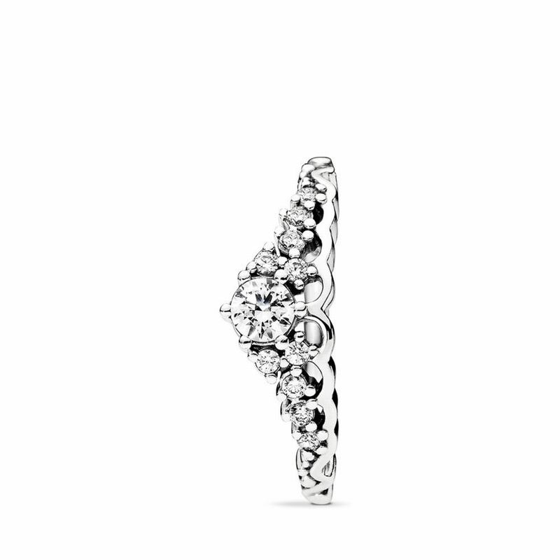 Pandora Fairytale Tiara Stackable Ring Ireland - Sterling Silver/Cubic Zirconia - 759382LNB